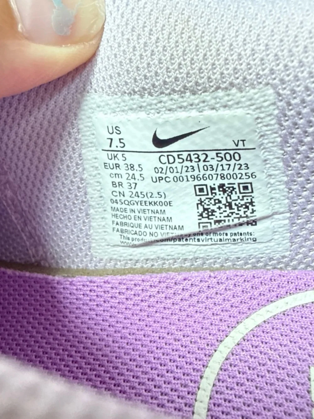 Nike Women’s Lavender/Pastel Purple Air Max Sneakers
